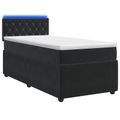 vidaXL Posteľ boxspring s matracom Čierna 90 x 190 cm Zamat