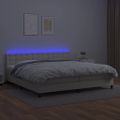 vidaXL Boxspring posteľ s matracom a LED krémová 200x200 cm umelá koža