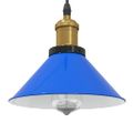VidaXL Závesná lampa výškovo nastaviteľná E27 lesk tmavomodrá Ø 22 cm