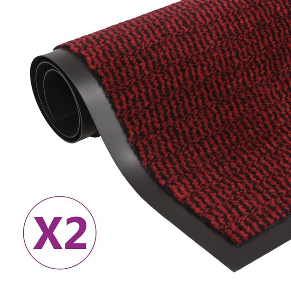 vidaXL Rohožky pred dvere 2 ks červené 120x180 cm obdĺžnikové všívané