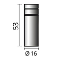 SOLUTION Valcová plynová hubica Ø 16 (NW16), 53mm