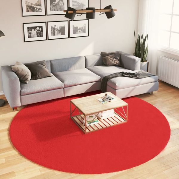 vidaXL Koberec OVIEDO, krátky vlas, červený Ø 240 cm