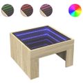 vidaXL Konferenčný stolík s nekonečnými LED dub sonoma 50x50x30 cm