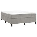 vidaXL Posteľný rám s boxspringom bledosivý 140x190 cm zamat