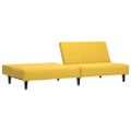 vidaXL 2-miestna rozkladacia pohovka s podnožkou žltá zamatová