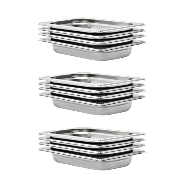 vidaXL Gastronádoby 12 ks, GN 1/4, 40 mm, nehrdzavejúca oceľ