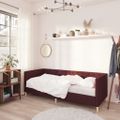 vidaXL Pohovka s USB fialová látková 90x200 cm
