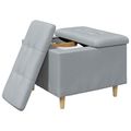 vidaXL Ottoman s Úložným Priestorom Svetlosivá 60 x 60 x 45 cm látka