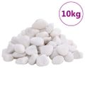 vidaXL Leštené kamienky 10 kg biele 2-5 cm
