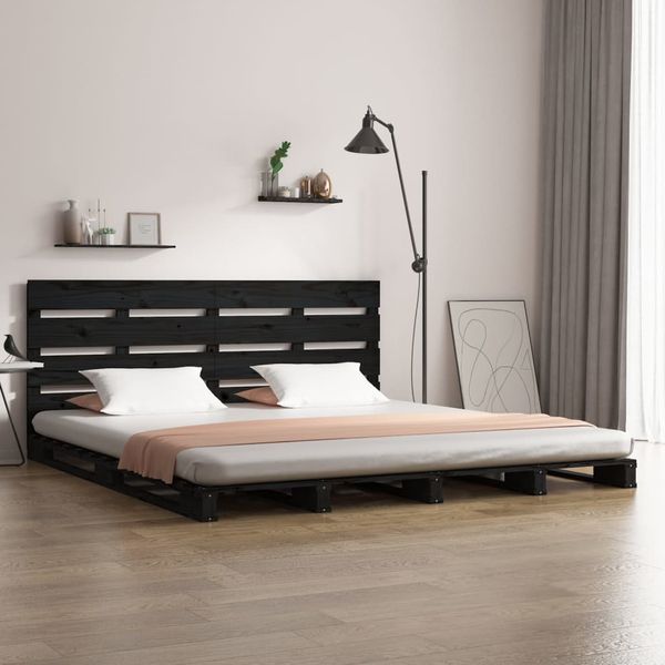 vidaXL Posteľný rám čierny 135x190 cm borovicový masív dvojlôžko