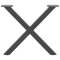 vidaXL Nohy konferenčného stolíka v tvare X, 2 ks, antracitové, 60 x (42-43) cm, oceľ