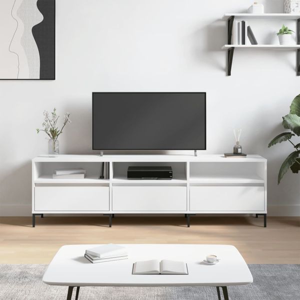 vidaXL TV skrinka biela 150x30x44,5 cm kompozitné drevo