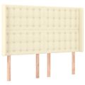 vidaXL Čelo postele so záhybmi krémový 147x16x118/128 cm umelá koža