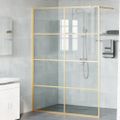 vidaXL Stena walk-in sprchy Zlatá 140 x 195 cm tvrdené sklo