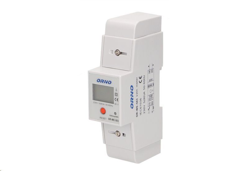 Elektroměr 1F na DIN lištu digitální ORNO OR-WE-503 + RESET