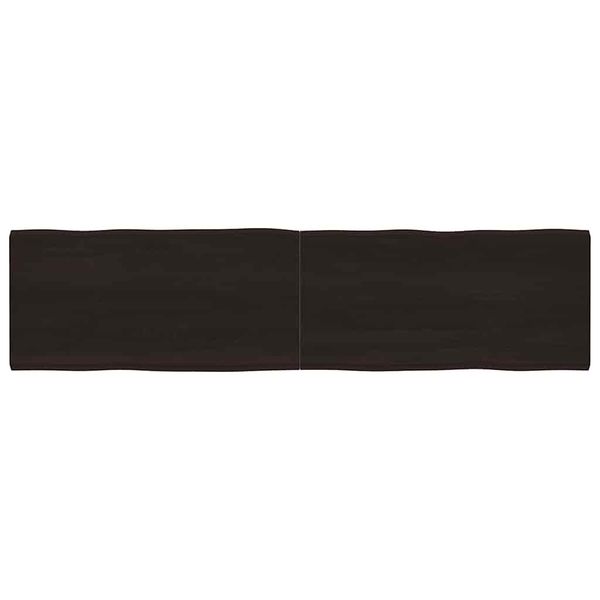 vidaXL Stolová doska tmavohnedá 200x50x(2-6)cm ošetrený masív hrany