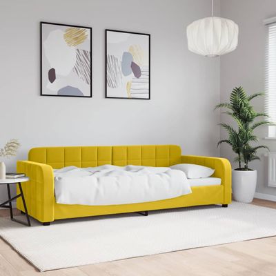 vidaXL Denná posteľ žltá 80x200 cm zamat