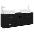 vidaXL Set kabinetov do kúpeľne 3 ks Čierna 53 x 34,5 x 63 cm