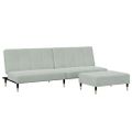 vidaXL 2-miestna rozkladacia pohovka vankúše podnožka bledosivá zamat