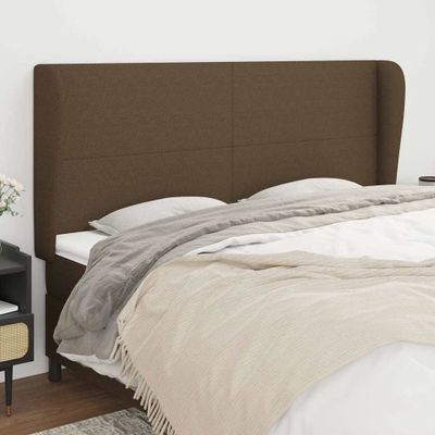 vidaXL Čelo postele so záhybmi tmavohnedé 183x23x118/128 cm látka