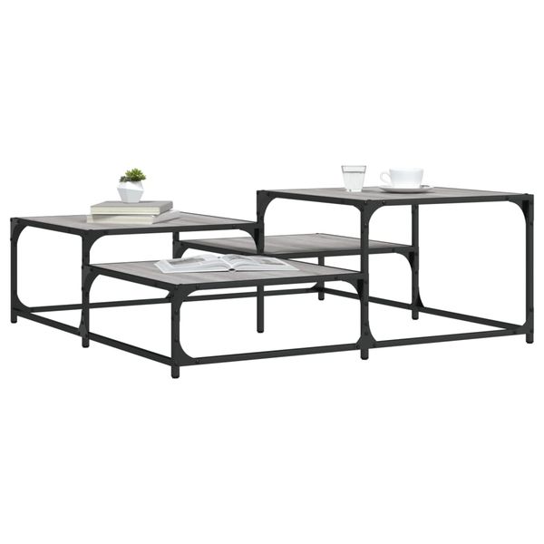 vidaXL Konferenčný stolík sivý sonoma 107x107x40 cm kompozitné drevo