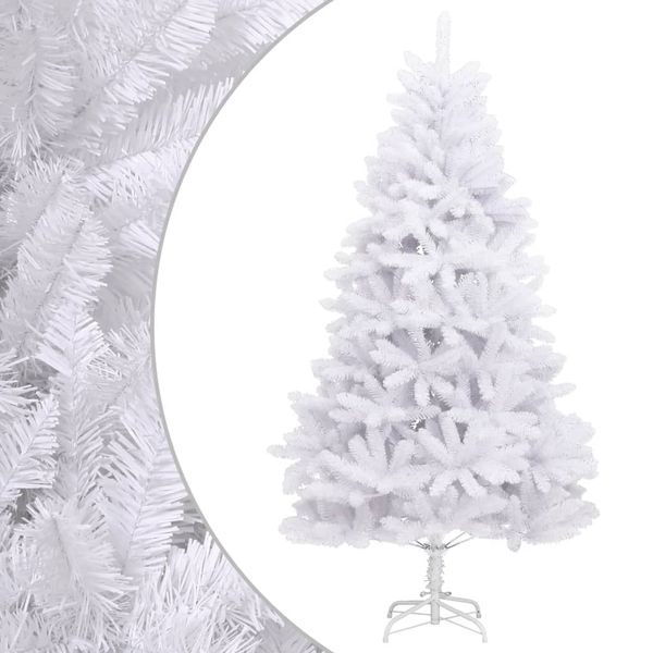 vidaXL Umelý výklopný vianočný stromček so stojanom biely 270 cm