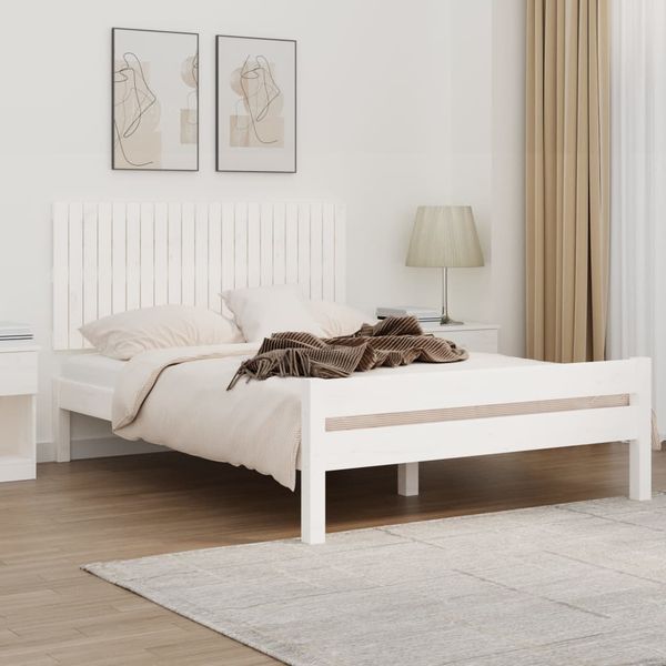 vidaXL Nástenné čelo postele biele 140x3x60 cm masívna borovica