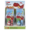 Detská LED čelovka Dino, 2× CR2032, 8 ks, display box