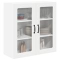 vidaXL Nástenný sklenený kabinet LUCCA Biela 80 x 31 x 80 cm