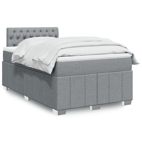 vidaXL Boxspring posteľ s matracom bledosivá 120x190 cm látka