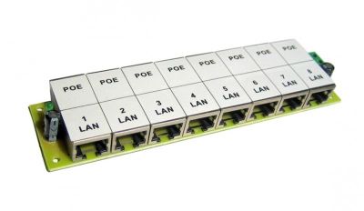 MHPower POE-PAN8-S pasivní POE panel, 8 portů, svorkovnice, bez krytu