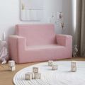 vidaXL 2-miestna detská pohovka ružová mäkký plyš