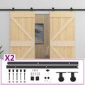 vidaXL Posuvné dvere 2 ks 80 x 210 cm Borovicový masív