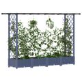 vidaXL Vyvýšený záhon s mriežkou a strechou Sivá 203 x 40 x 121 cm PP