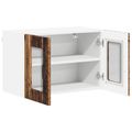vidaXL Nástenný sklenený kabinet LUCCA Staré drevo 60 x 31 x 40 cm