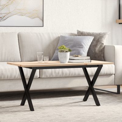vidaXL Konferenčný stolík v tvare X 100x50x45 cm borovica a oceľ