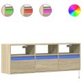 vidaXL TV nástenná skrinka s LED svetlami dub sonoma 130x31x45 cm