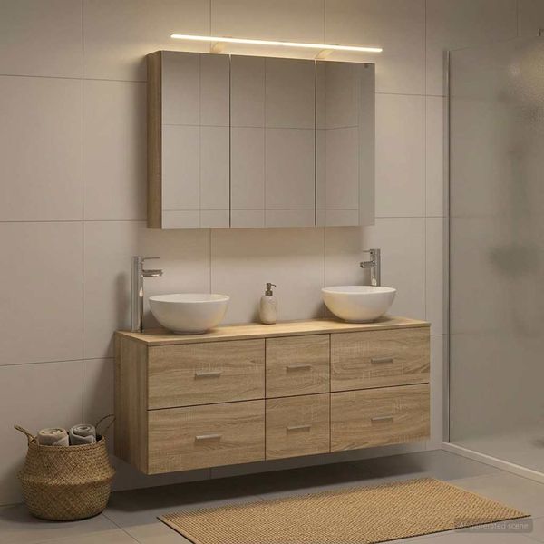 vidaXL Sada kúpeľňového nábytku 4 pcs Dub sonoma