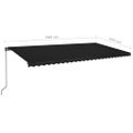 vidaXL Ručne zaťahovacia markíza s LED 600x350 cm antracitová