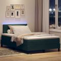 vidaXL LED box s pružinami Tmavozelená 120 x 190 cm Zamat
