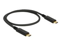 USB kábel - USB-C (M) do USB-C (M) - USB 3.1 Gen 2 - 3 A - 50 cm - čierna