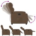 vidaXL Elektrické sklápacie kreslo hnedé látkové