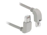 Patch kábel - RJ-45 (M) zahnutie nahor do RJ-45 (M) zahnutie nadol - 2 m - S/FTP - CAT 6a - bootovaný, neobsahuje halogén - sivá