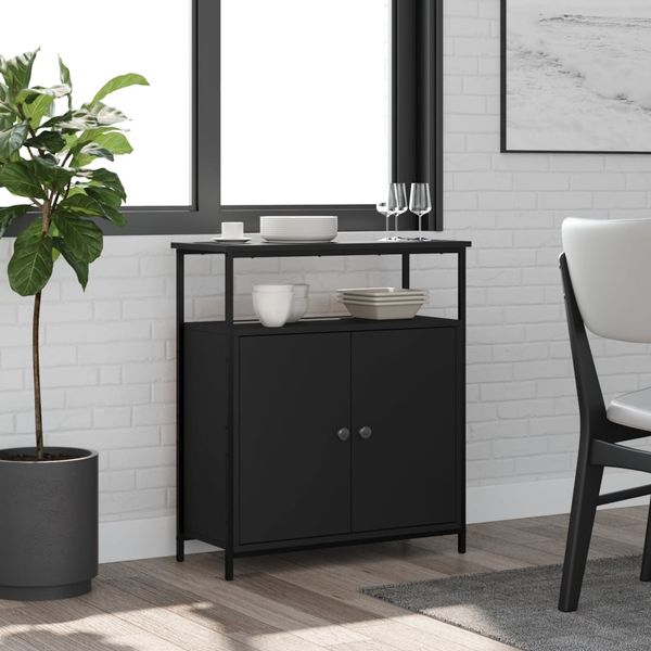 vidaXL Komoda čierna 70x30x80 cm kompozitné drevo