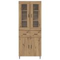 vidaXL Highboard 2 ks Remeselný dub 69,5 x 34 x 180 cm