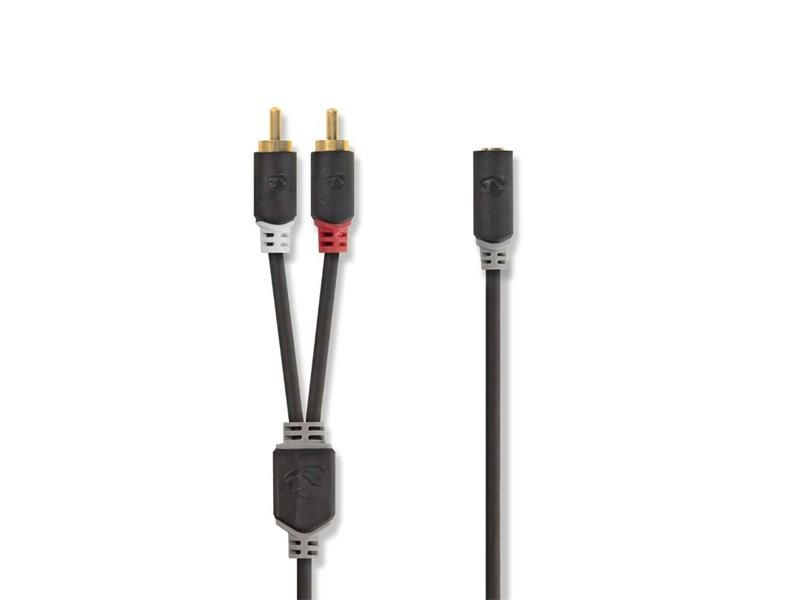 Kábel 2x Cinch konektor / Jack 3,5 mm zdierka 0,2 m NEDIS CABW22255AT02