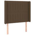 vidaXL Čelo postele so záhybmi tmavohnedé 83x16x118/128 cm látka
