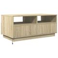 vidaXL Konferenčný stolík s LED svetlami, dub sonoma 90x49x40 cm