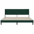 vidaXL Rám postele s čelnou doskou Tmavozelená 200 x 200 cm Zamat