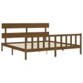 vidaXL Posteľný rám s čelom medovo-hnedý 200x200 cm masívne drevo